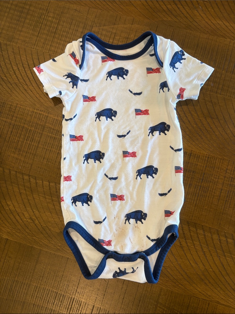 Frontier Buffalo Patriotic Flag Bamboo Bodysuit